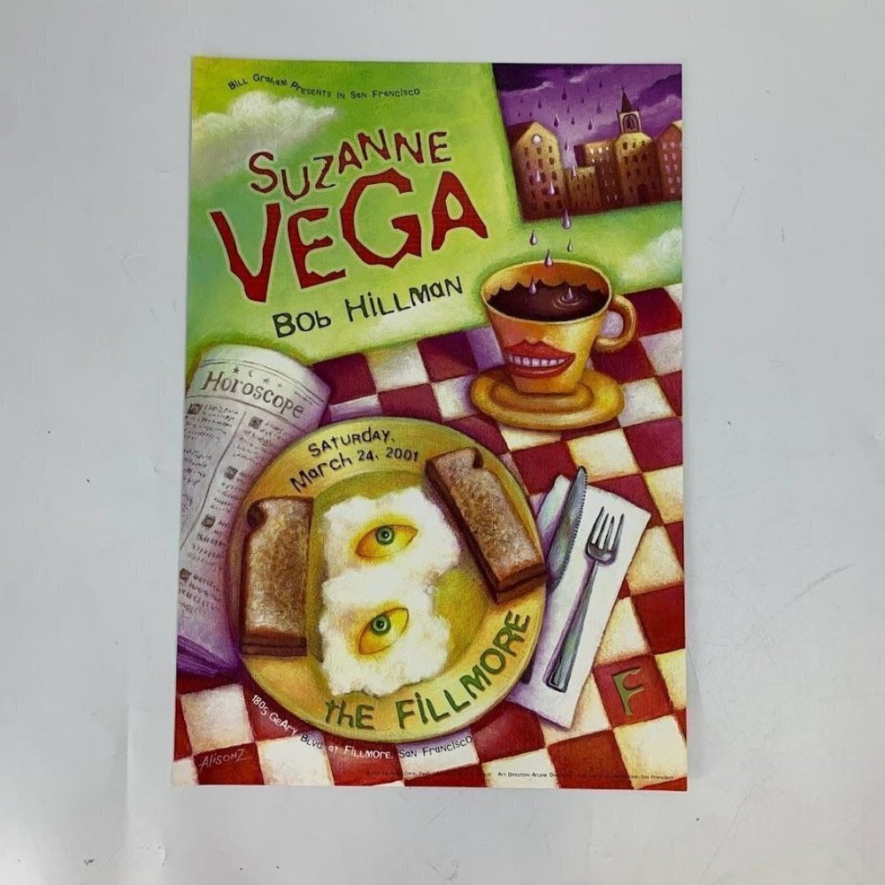 Susan‎ Vega Fillmore San Francisco Tom's Diner 2001 Poster 19x13